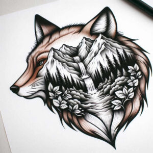 foxes tattoo design ideas Surrealism transcendent elegant for biceps