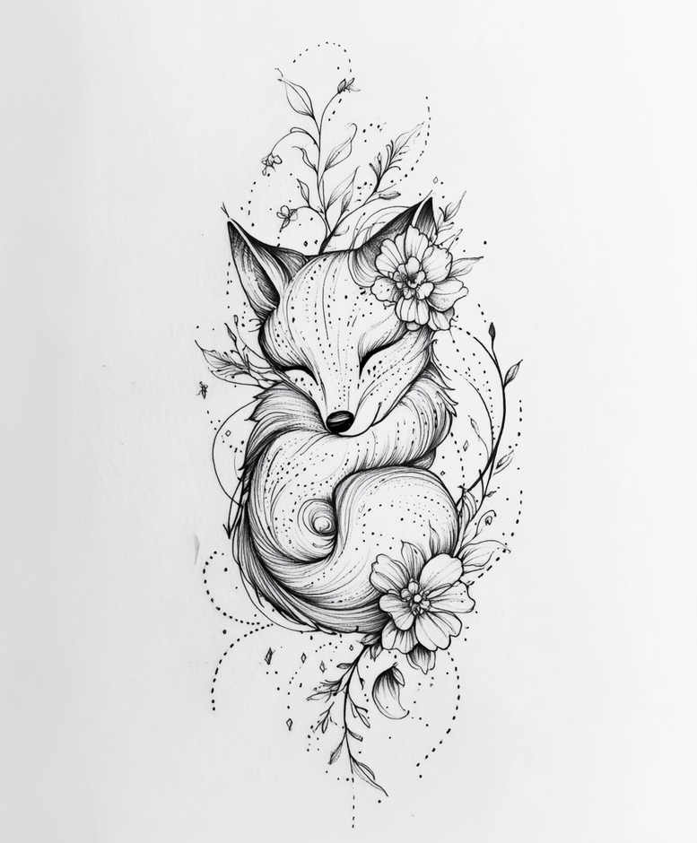 foxes tattoo design ideas clean lines sleek shows perseverance