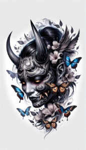 fine-line-geisha – tattoo design ideas free ai generated – realism-moist-gloss – for-collarbone – Gallery: geisha-inkby-ai