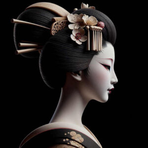 geisha-hairpin – tattoo design ideas free ai generated – surrealism-dream-motifs – for-biceps – Gallery: geisha-inkby-ai