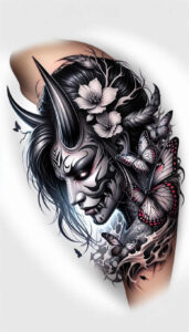 geisha tattoo design ideas Realism depth of field artistic detail for side