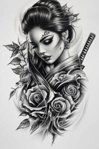 geisha tattoo design ideas refined contrast artistic represents courage