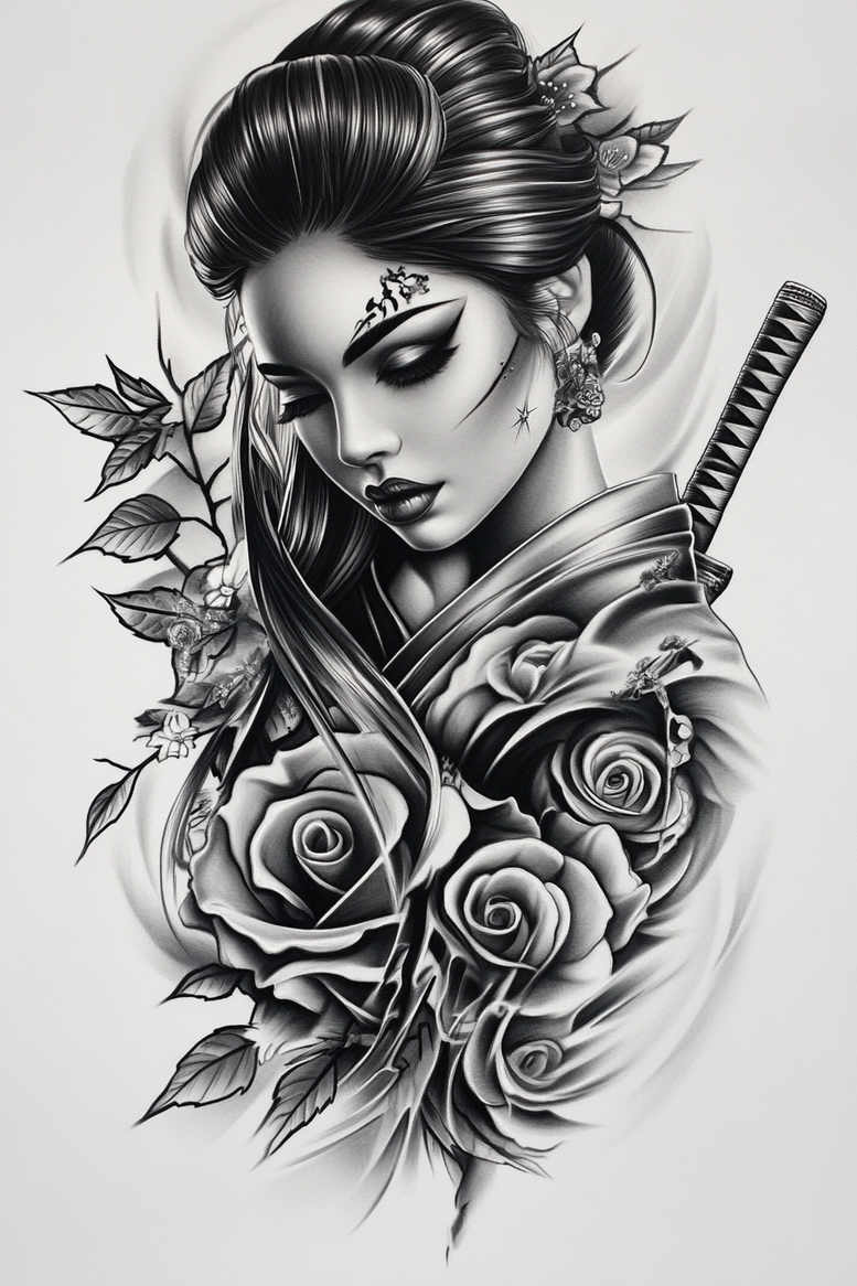 geisha tattoo design ideas refined contrast artistic represents courage