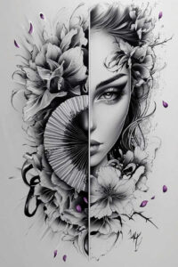 geisha tattoo design ideas saturated delicate represents courage