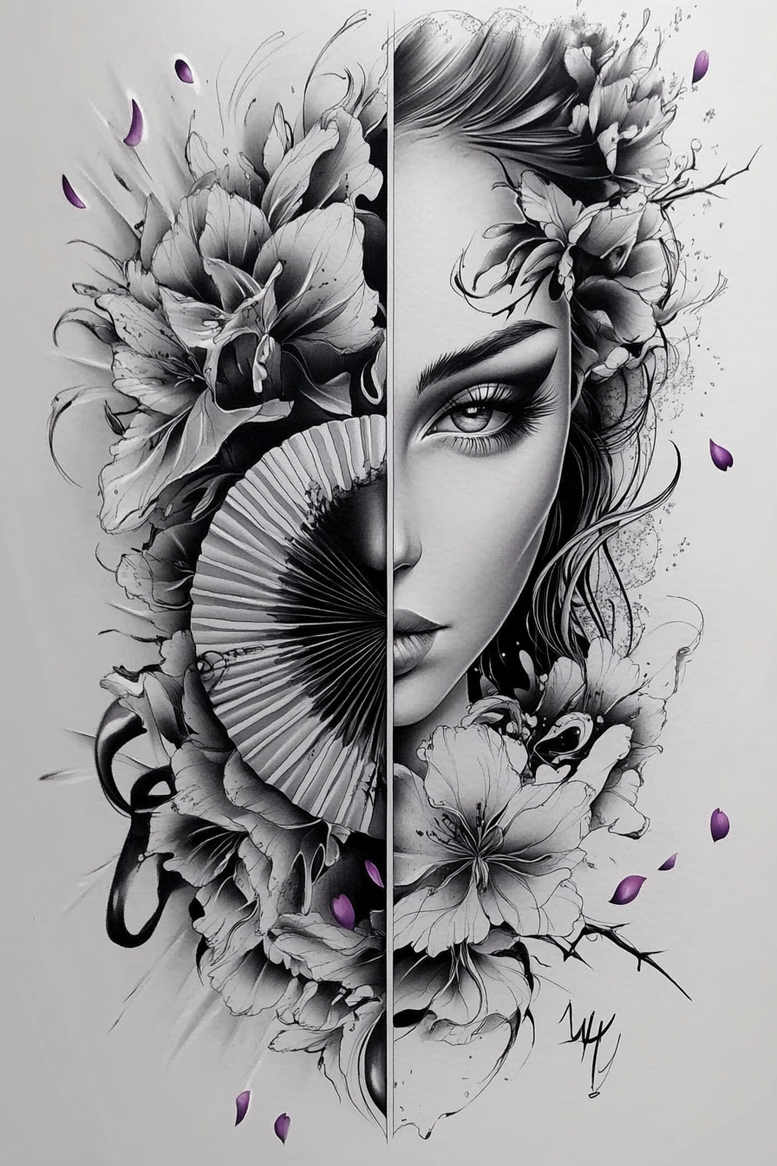 geisha tattoo design ideas saturated delicate represents courage