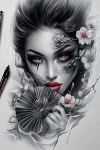 geisha tattoo design ideas clean lines delicate represents strength