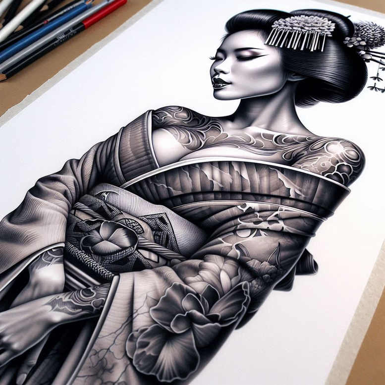 geisha tattoo design ideas artistic flair symbolic meaning for side