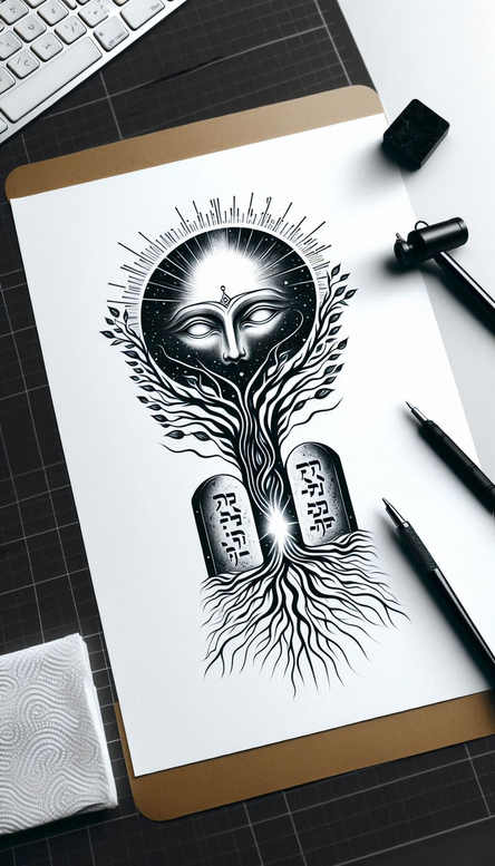 almighty-god – tattoo design ideas free ai generated – neotraditional-vivid-color – for-collarbone – Gallery: god-inkby-ai