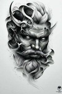 almighty-god – tattoo design ideas free ai generated – surrealism-hallucinogenic – for-thigh – Gallery: god-inkby-ai