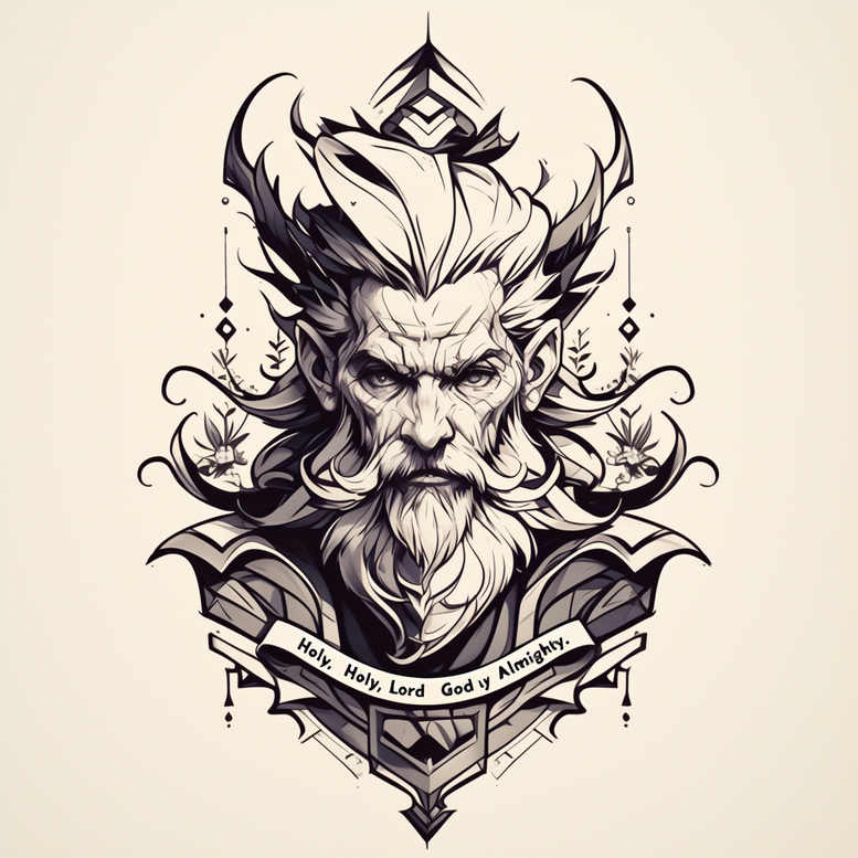 blessing-god – tattoo design ideas free ai generated – neotraditional-decorative-elements – for-chest – Gallery: god-inkby-ai