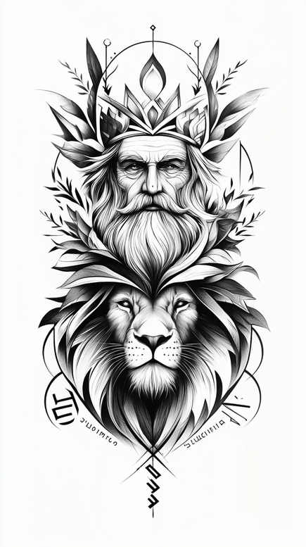 creator-god – tattoo design ideas free ai generated – realism-ink-layering – for-shin – Gallery: god-inkby-ai
