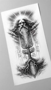 divine-grace – tattoo design ideas free ai generated – neotraditional-artistic-contrast – for-neck – Gallery: god-inkby-ai