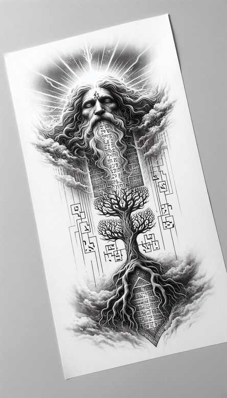 divine-grace – tattoo design ideas free ai generated – neotraditional-artistic-contrast – for-neck – Gallery: god-inkby-ai