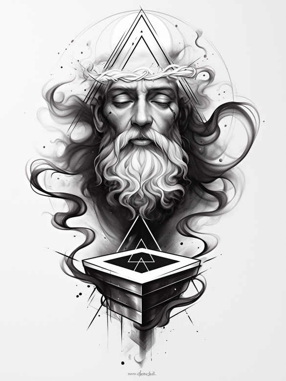 divine – tattoo design ideas free ai generated – realism-contrast-ink – for-hip – Gallery: god-inkby-ai