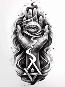 divine – tattoo design ideas free ai generated – realism-realistic-contrast – for-chest – Gallery: god-inkby-ai