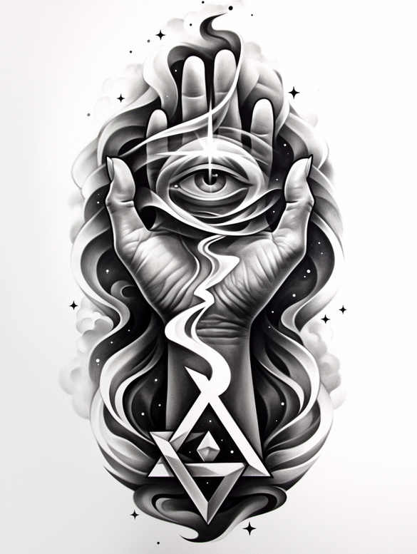 divine – tattoo design ideas free ai generated – realism-realistic-contrast – for-chest – Gallery: god-inkby-ai