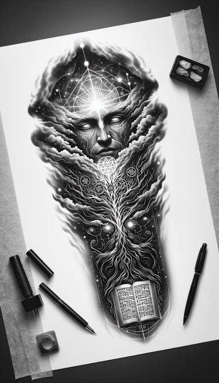 divine-inspiration – tattoo design ideas free ai generated – realism-natural-color-palette – for-hip – Gallery: god-inkby-ai