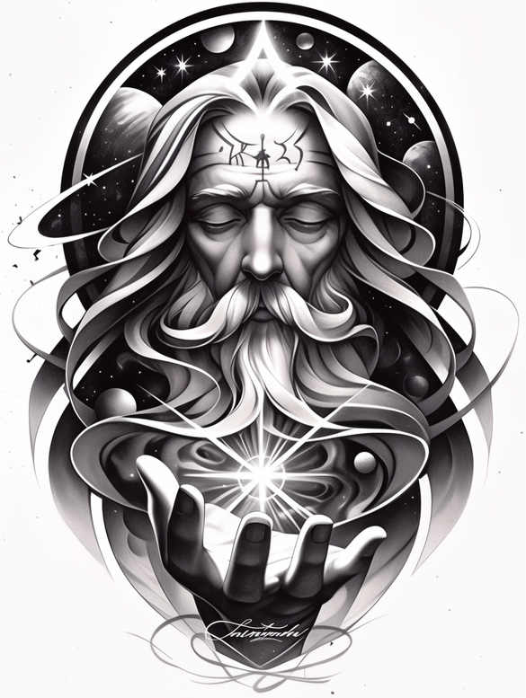 divine-light – tattoo design ideas free ai generated – realism-natural-contrast – for-abdomen – Gallery: god-inkby-ai