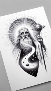divine-light-symbol – tattoo design ideas free ai generated – neotraditional-smooth-gradients – for-calf – Gallery: god-inkby-ai