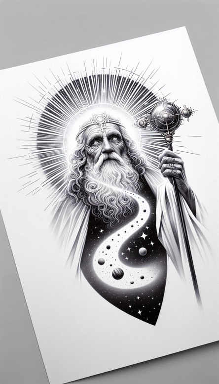 divine-light-symbol – tattoo design ideas free ai generated – neotraditional-smooth-gradients – for-calf – Gallery: god-inkby-ai