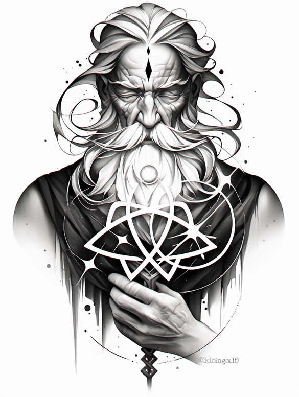 divine-light-symbol – tattoo design ideas free ai generated – surrealism-psychic-energy – for-nape – Gallery: god-inkby-ai