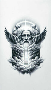 divine-love – tattoo design ideas free ai generated – neotraditional-artful-color – for-scapula – Gallery: god-inkby-ai
