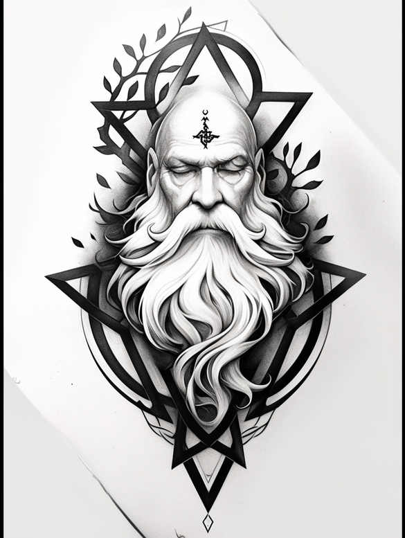 divine-mystery – tattoo design ideas free ai generated – neotraditional-layered-fill – for-side – Gallery: god-inkby-ai