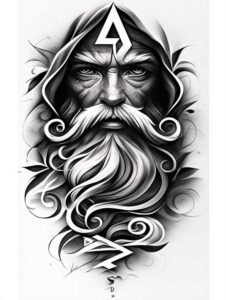 divine-mystery – tattoo design ideas free ai generated – neotraditional-smooth-gradients – for-outer-arm – Gallery: god-inkby-ai