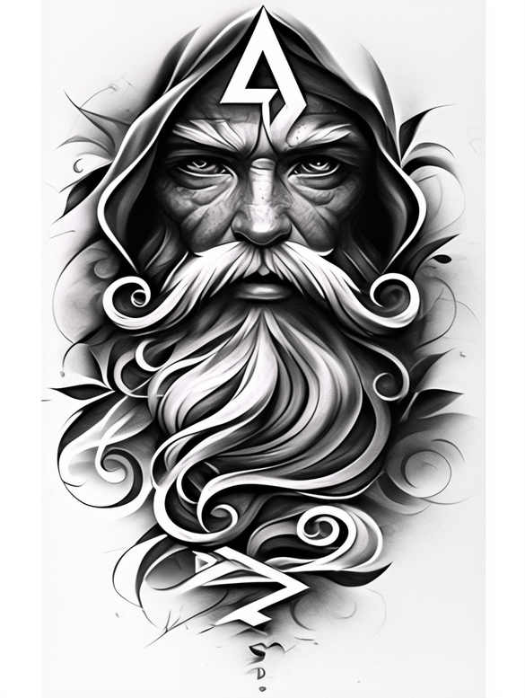 divine-mystery – tattoo design ideas free ai generated – neotraditional-smooth-gradients – for-outer-arm – Gallery: god-inkby-ai