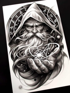 divine-plan – tattoo design ideas free ai generated – neotraditional-solid-blacks – for-stomach – Gallery: god-inkby-ai