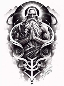 divine-plan – tattoo design ideas free ai generated – neotraditional-vivid-hues – for-foot – Gallery: god-inkby-ai