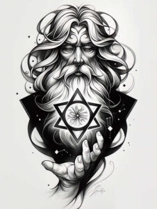 divine-power – tattoo design ideas free ai generated – neotraditional-bright-color – for-full-back – Gallery: god-inkby-ai