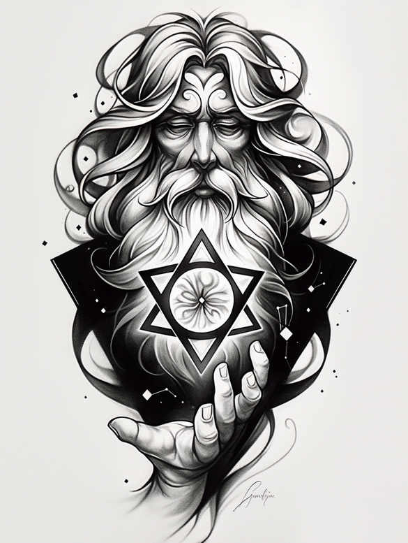 divine-power – tattoo design ideas free ai generated – neotraditional-bright-color – for-full-back – Gallery: god-inkby-ai
