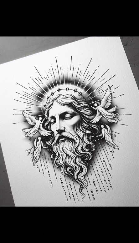 divine-power – tattoo design ideas free ai generated – realism-realistic-movement – for-shin – Gallery: god-inkby-ai