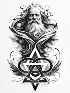divine-presence – tattoo design ideas free ai generated – neotraditional-bold-outline – for-heel – Gallery: god-inkby-ai