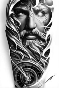 divine-presence – tattoo design ideas free ai generated – neotraditional-layered-inks – for-upper-thigh – Gallery: god-inkby-ai