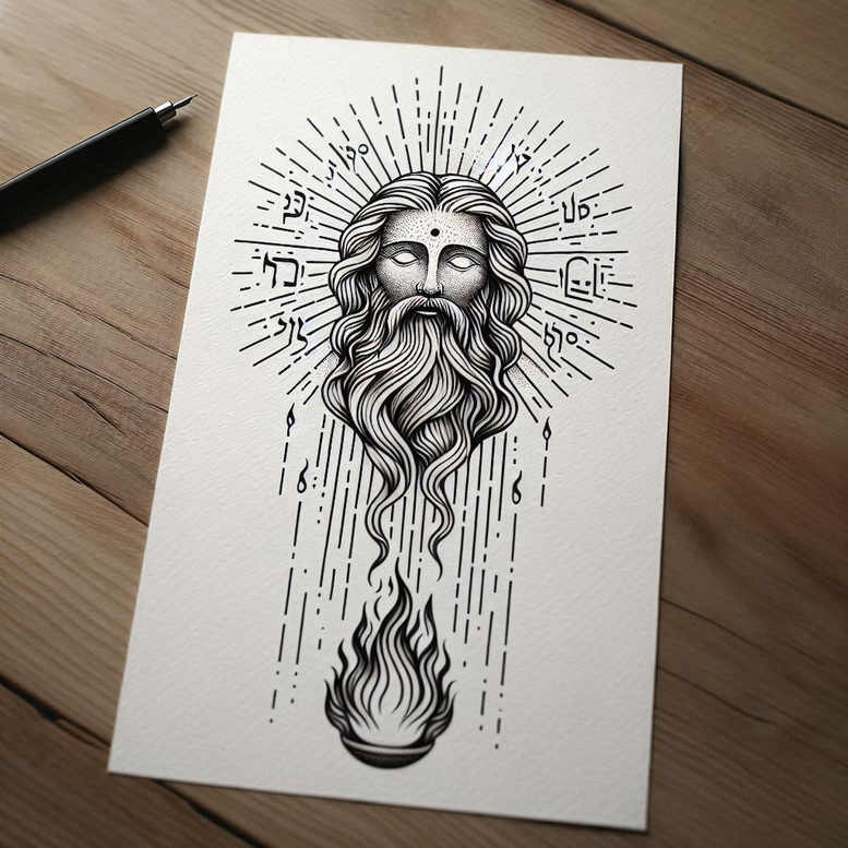 divine-presence – tattoo design ideas free ai generated – realism-gentle-shadow – for-back-of-neck – Gallery: god-inkby-ai