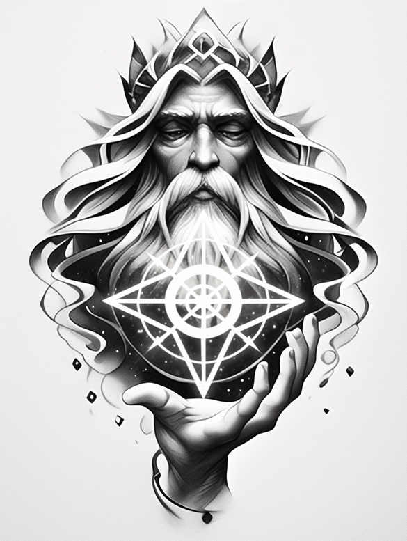 divine-presence – tattoo design ideas free ai generated – surrealism-otherworldly – for-ankle – Gallery: god-inkby-ai