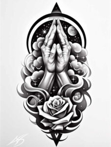 divine-sign – tattoo design ideas free ai generated – surrealism-dynamic-shapes – for-heel – Gallery: god-inkby-ai