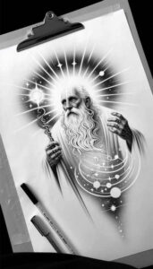 divine-sign – tattoo design ideas free ai generated – surrealism-fragmentation – for-elbow – Gallery: god-inkby-ai