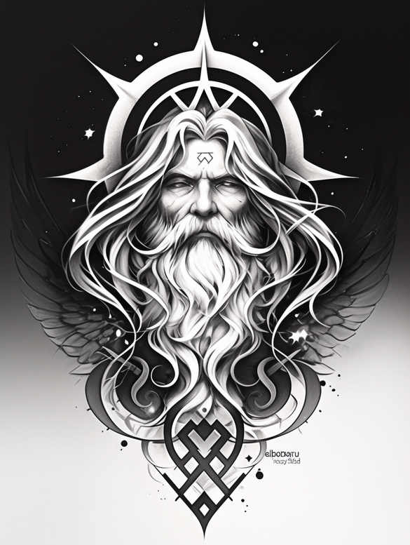 divinity – tattoo design ideas free ai generated – neotraditional-refined-color-palette – for-upper-back – Gallery: god-inkby-ai
