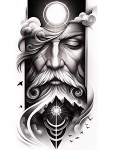 eternal-god – tattoo design ideas free ai generated – surrealism-juxtaposition – for-toe – Gallery: god-inkby-ai