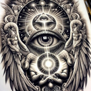 faith-god – tattoo design ideas free ai generated – neotraditional-enhanced-shading – for-shoulder-blade – Gallery: god-inkby-ai