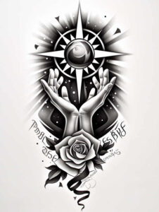 faith-god – tattoo design ideas free ai generated – realism-gradient-tones – for-knee – Gallery: god-inkby-ai
