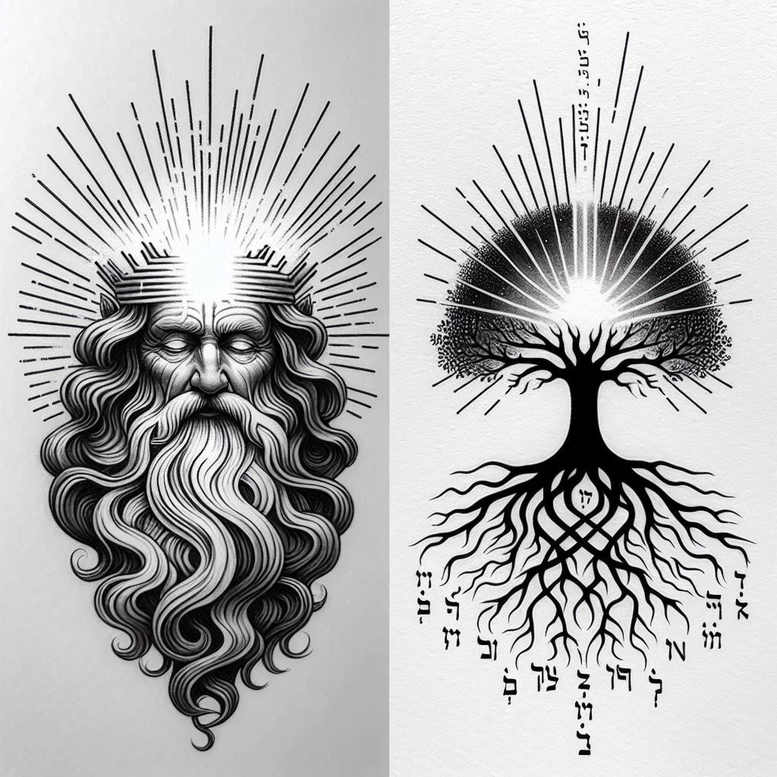 faith-symbol – tattoo design ideas free ai generated – neotraditional-color-blending – for-shoulder-blade – Gallery: god-inkby-ai