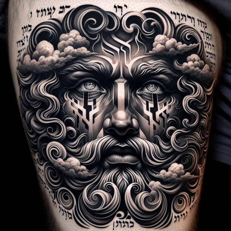 faith-symbol – tattoo design ideas free ai generated – realism-seamless-blend – for-lower-back – Gallery: god-inkby-ai