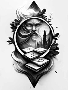 god – tattoo design ideas free ai generated – neotraditional-contoured-forms – for-shin – Gallery: god-inkby-ai