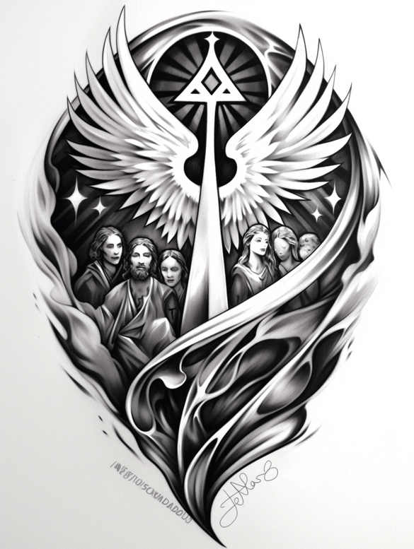 god – tattoo design ideas free ai generated – realism-refined-contrast – for-scapula – Gallery: god-inkby-ai
