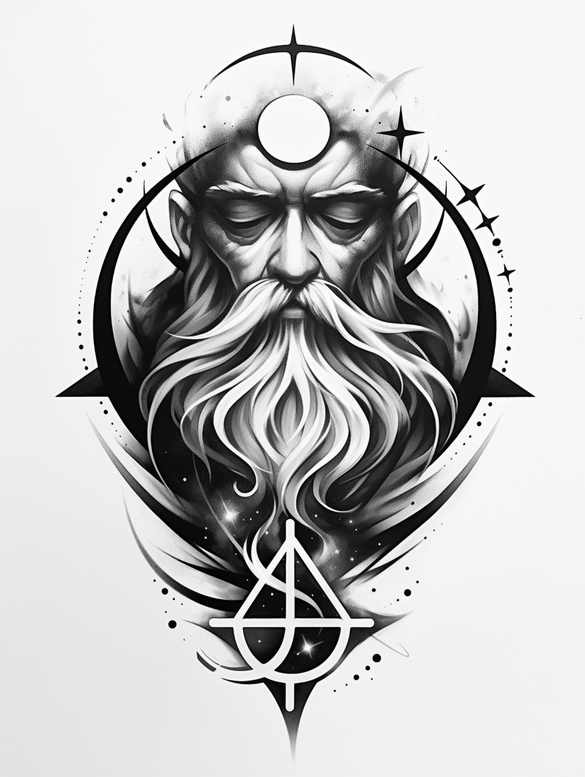 god – tattoo design ideas free ai generated – realism-refined-highlights – for-shoulder-blade – Gallery: god-inkby-ai