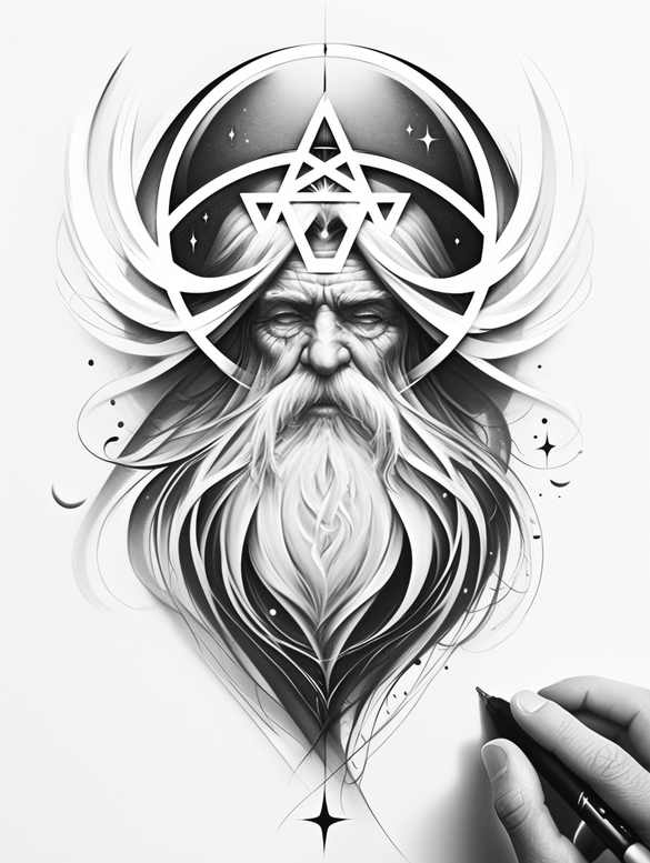 god-of-truth – tattoo design ideas free ai generated – neotraditional-layered-shading – for-shoulder – Gallery: god-inkby-ai